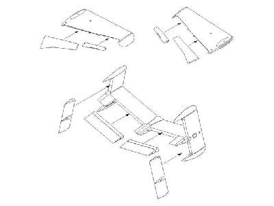 He 162 Control surfaces set - zdjęcie 1