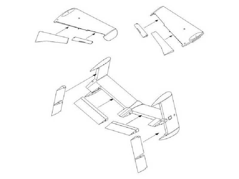 He 162 Control surfaces set - zdjęcie 1