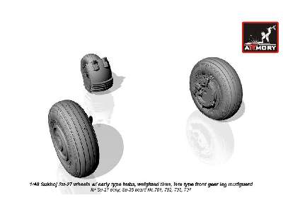 Sukhoj Su-27 Wheels W/ Early Type Hubs, Weighted Tires, Late Type Front Mudguard - zdjęcie 4