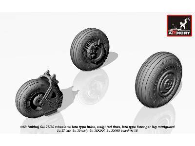 Sukhoj Su-27/30 Wheels W/ Late Type Hubs, Weighted Tires, Front Mudguard - zdjęcie 3