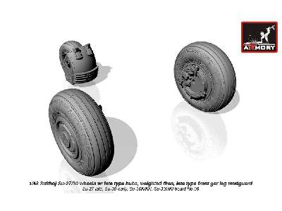 Sukhoj Su-27/30 Wheels W/ Late Type Hubs, Weighted Tires, Front Mudguard - zdjęcie 4