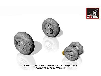 Sukhoj Su-27k / Su-33 Wheels W/ Weighted Tires, Front Mudguard - zdjęcie 1