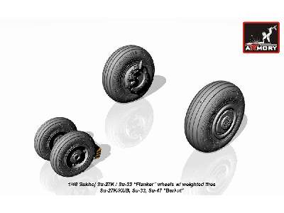 Sukhoj Su-27k / Su-33 Wheels W/ Weighted Tires, Front Mudguard - zdjęcie 3