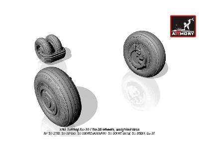 Sukhoj Su-30 / Su-35 Wheels, Weighted Tires, Front Mudguard - zdjęcie 4