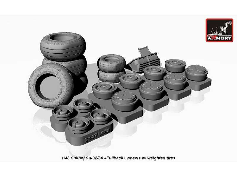Sukhoj Su-32/34 Wheels W/ Weighted Tires - zdjęcie 1 Sukhoj Su-32/34 Wheels W/ Weighted Tires - zdjęcie 1