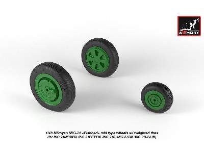 Mikoyan Mig-21 Fishbed Wheels W/ Weighted Tires, Mid - zdjęcie 1