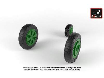 Mikoyan Mig-21 Fishbed Wheels W/ Weighted Tires, Mid - zdjęcie 5