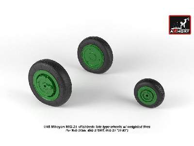 Mikoyan Mig-21 Fishbed Wheels W/ Weighted Tires, Late - zdjęcie 2