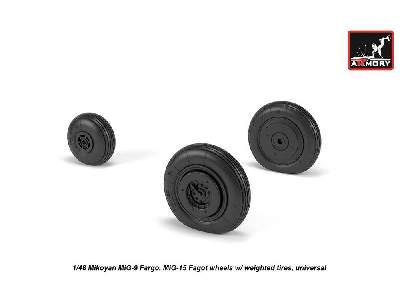 Mikoyan Mig-9 Fargo / Mig-15 Fagot (Early) Wheels W/ Weighted Tires - zdjęcie 3