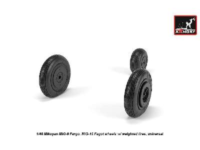 Mikoyan Mig-9 Fargo / Mig-15 Fagot (Early) Wheels W/ Weighted Tires - zdjęcie 4