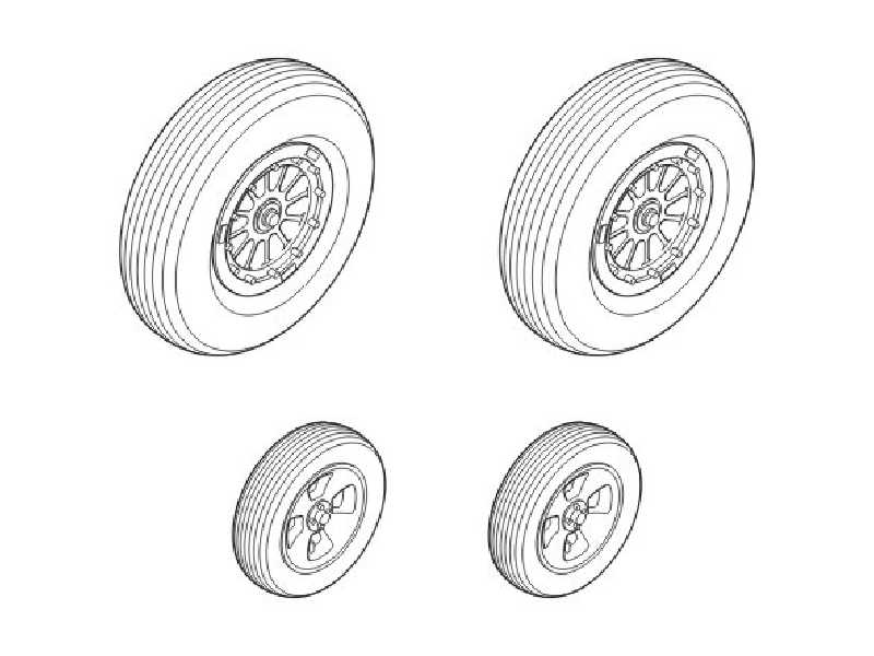 Martin B-57B  Wheels set 1/48 for Airfix kit - zdjęcie 1