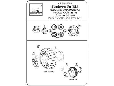 Junkers Ju 188 Wheels W/ Weighted Tires - zdjęcie 6