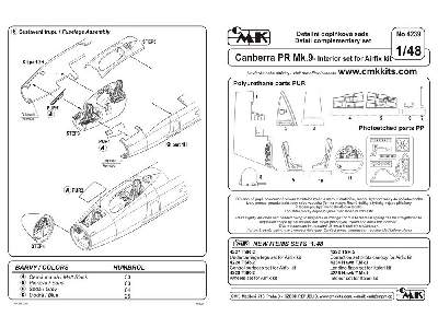 Canberra PR.9  Interior set 1/48 for Airfix kit - zdjęcie 2