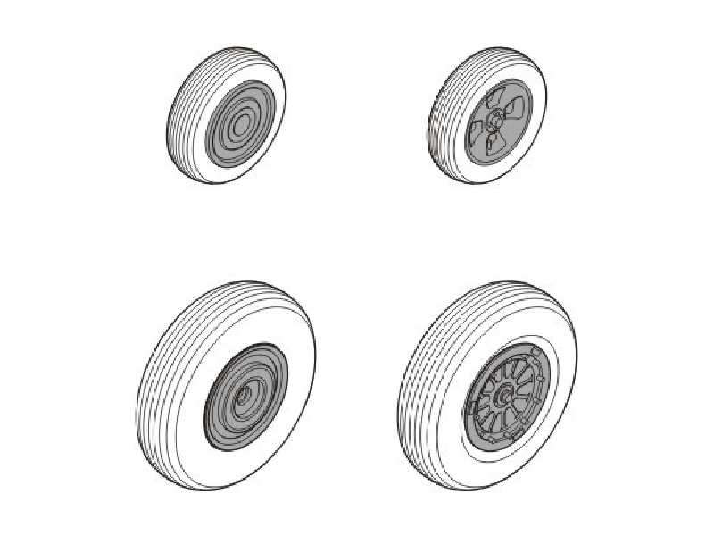 Camberra B.2 / PR.9 Wheels set 1/48 for Airfix kit - zdjęcie 1 Camberra B.2 / PR.9 Wheels set 1/48 for Airfix kit - zdjęcie 1