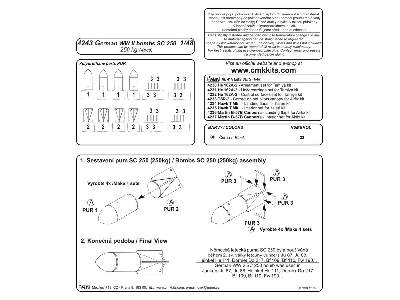 German WW II bombs SC 250, 250kg (4 pcs) 1/48 - zdjęcie 2