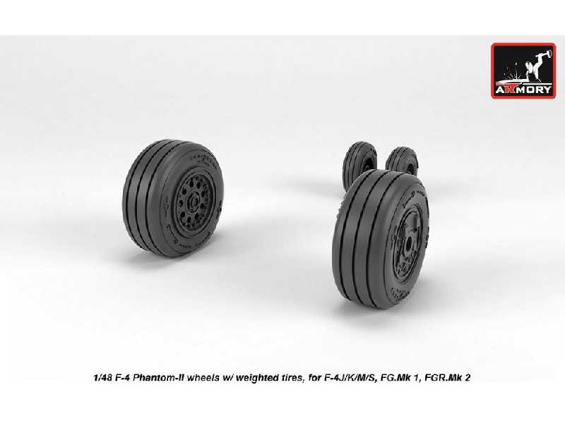 F-4 Phantom-ii Wheels W/ Weighted Tires, Late - zdjęcie 1 F-4 Phantom-ii Wheels W/ Weighted Tires, Late - zdjęcie 1
