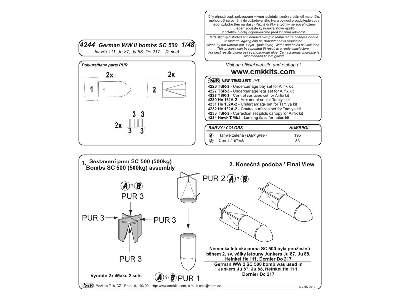 German WW II bombs SC 500 1/48 (2 pcs) - zdjęcie 2