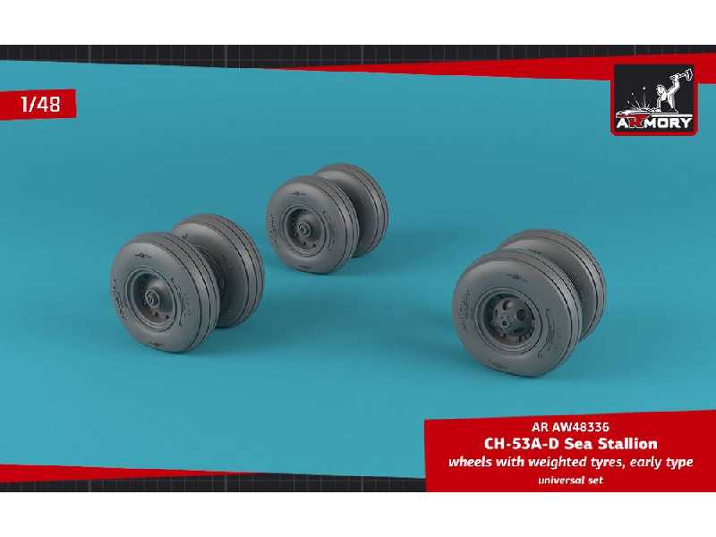 Ch-53 Sea Stallion Wheels W/ Weighted Tires, Early - zdjęcie 1 Ch-53 Sea Stallion Wheels W/ Weighted Tires, Early - zdjęcie 1