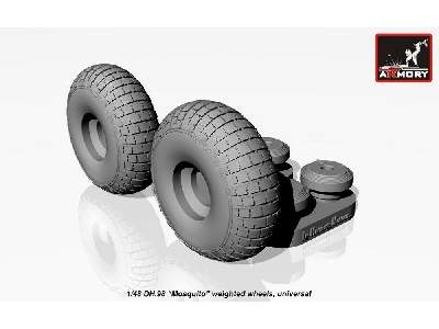 Dh.98 Mosquito Wheels, Checkerboard Tire Pattern, Weighted - zdjęcie 3