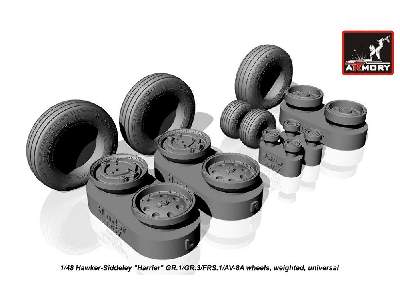 Hawker-siddeley Harrier Gr.1/Gr.3/Frs.1/Av-8a Wheels, Weighted - zdjęcie 1