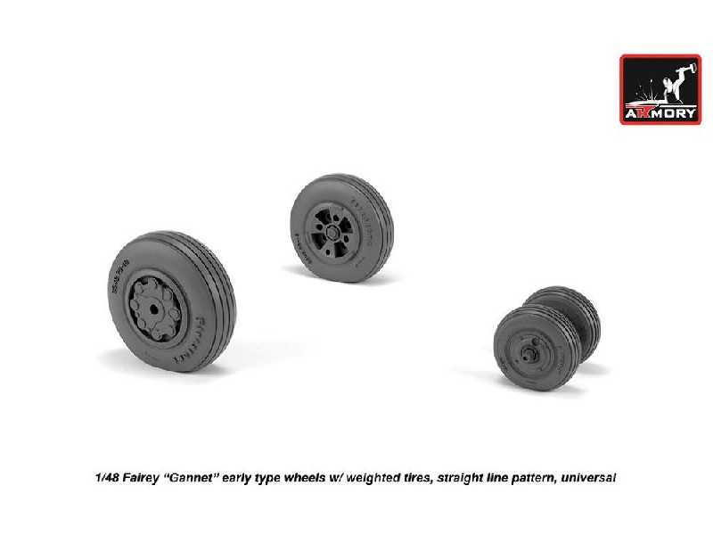Fairey Gannet Early Type Wheels W/ Weighted Tires Of Straight Tire Pattern - zdjęcie 1 Fairey Gannet Early Type Wheels W/ Weighted Tires Of Straight Tire Pattern - zdjęcie 1