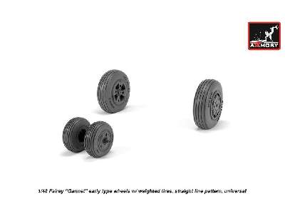 Fairey Gannet Early Type Wheels W/ Weighted Tires Of Straight Tire Pattern - zdjęcie 2