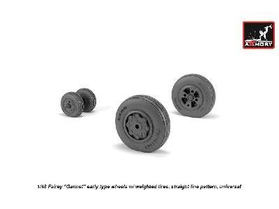 Fairey Gannet Early Type Wheels W/ Weighted Tires Of Straight Tire Pattern - zdjęcie 3