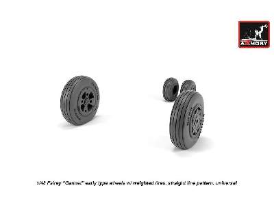 Fairey Gannet Early Type Wheels W/ Weighted Tires Of Straight Tire Pattern - zdjęcie 4
