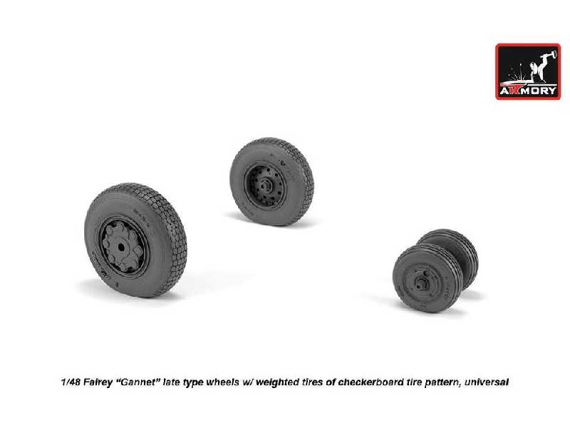 Fairey Gannet Late Type Wheels W/ Weighted Tires Of Checkerboard Tire Pattern - zdjęcie 1 Fairey Gannet Late Type Wheels W/ Weighted Tires Of Checkerboard Tire Pattern - zdjęcie 1