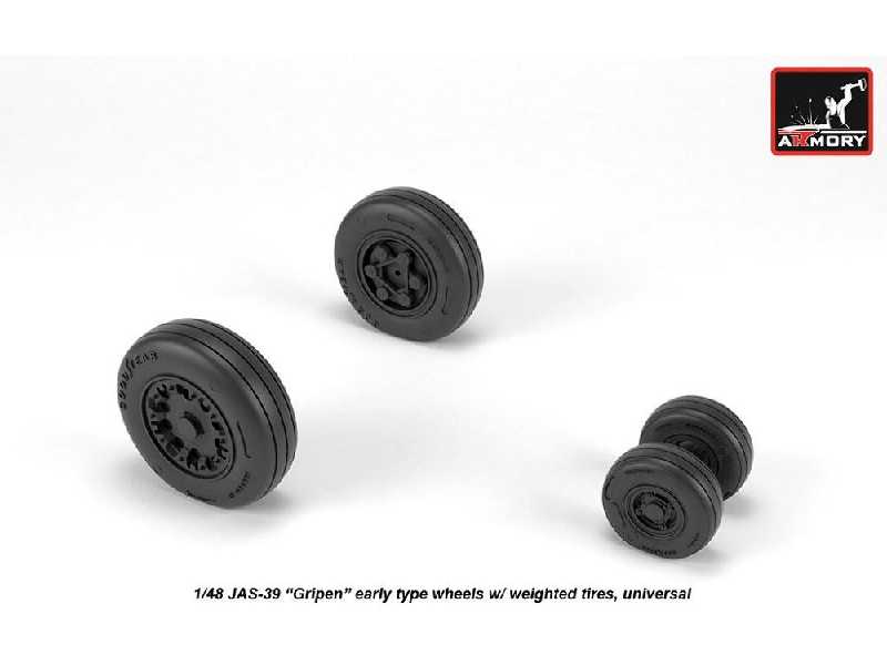 Jas-39 Gripen Wheels W/ Weighted Tires, Early - zdjęcie 1 Jas-39 Gripen Wheels W/ Weighted Tires, Early - zdjęcie 1