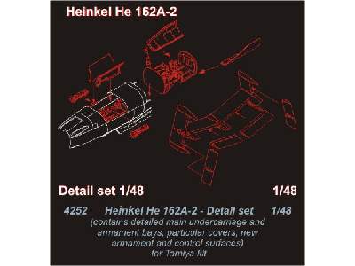 He 162A-2  Detail set 1/48 for Tamiya kit - zdjęcie 1