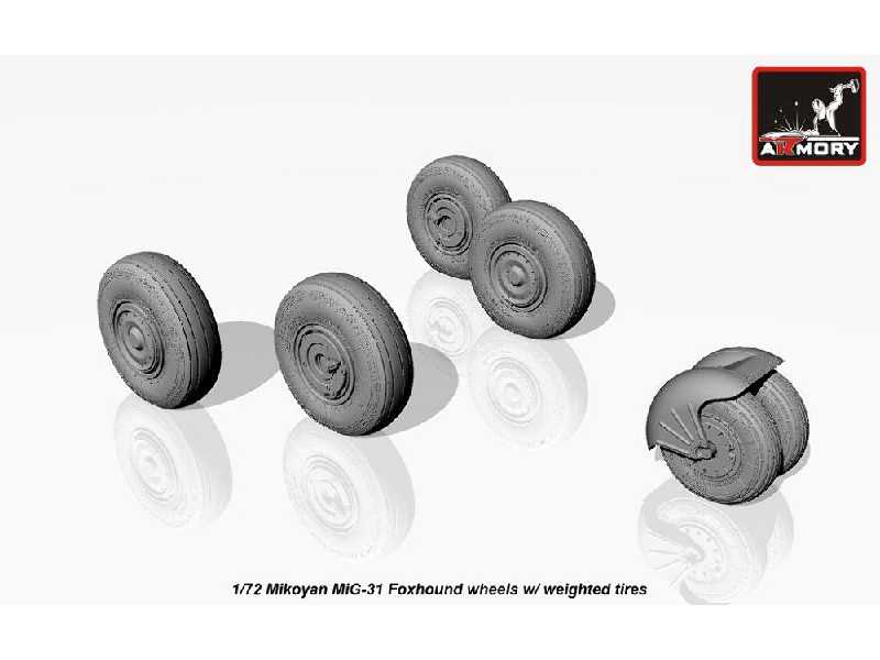 Mikoyan Mig-31 Foxhound Wheels W/ Weighted Tires, Front Mudguard - zdjęcie 1 Mikoyan Mig-31 Foxhound Wheels W/ Weighted Tires, Front Mudguard - zdjęcie 1