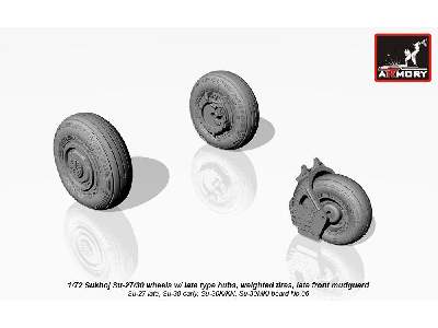 Sukhoj Su-27/30 Wheels W/ Late Type Hubs, Weighted Tires, Late Front Mudguard - zdjęcie 1