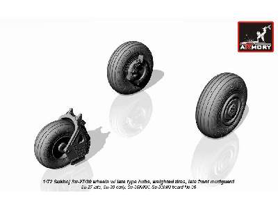 Sukhoj Su-27/30 Wheels W/ Late Type Hubs, Weighted Tires, Late Front Mudguard - zdjęcie 2