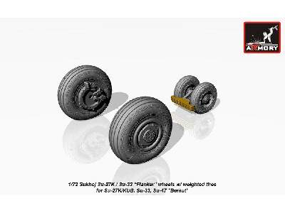 Sukhoj Su-27k / Su-33 Wheels W/ Weighted Tires, Front Mudguard - zdjęcie 2