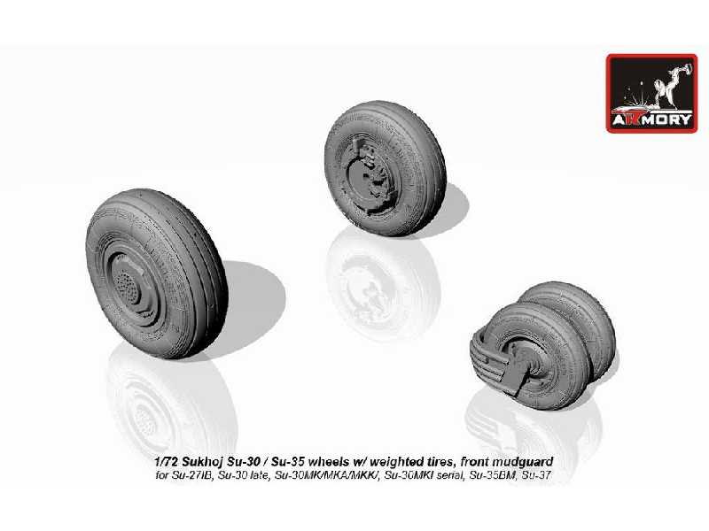 Sukhoj Su-30 / Su-35 Wheels W/ Weighted Tires, Front Mudguard - zdjęcie 1 Sukhoj Su-30 / Su-35 Wheels W/ Weighted Tires, Front Mudguard - zdjęcie 1