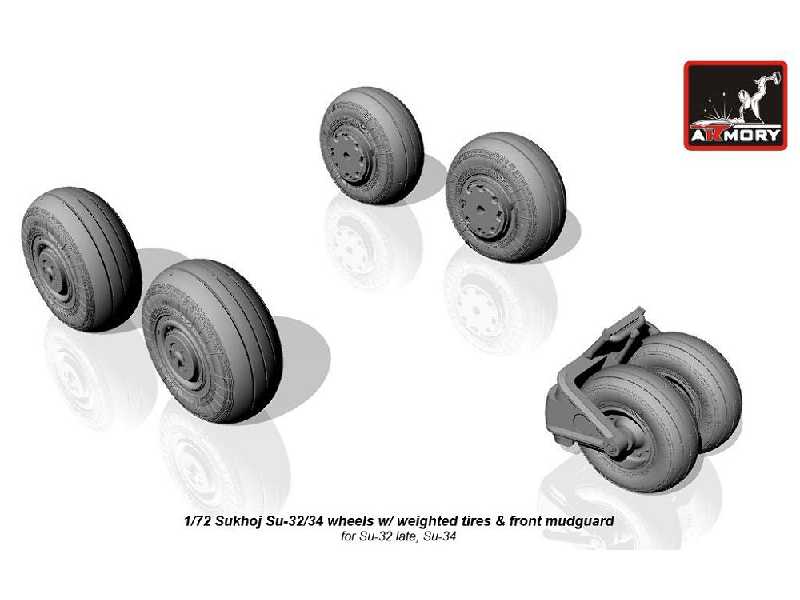 Sukhoj Su-32/34 Wheels W/ Weighted Tires, Front Mudguard - zdjęcie 1