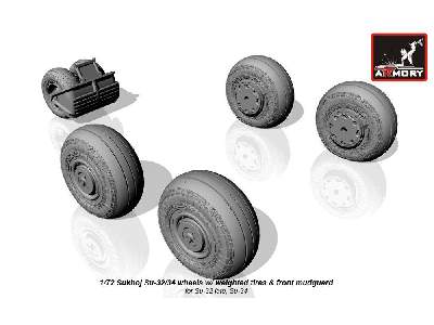 Sukhoj Su-32/34 Wheels W/ Weighted Tires, Front Mudguard - zdjęcie 3