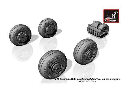 Sukhoj Su-32/34 Wheels W/ Weighted Tires, Front Mudguard - zdjęcie 4