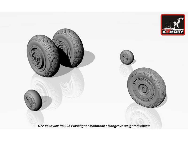Yak-25 Flashlight / Mandrake / Mangrove Wheels W/ Weighted Tires - zdjęcie 1 Yak-25 Flashlight / Mandrake / Mangrove Wheels W/ Weighted Tires - zdjęcie 1