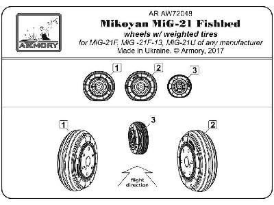 Mikoyan Mig-21 Fishbed Wheels W/ Weighted Tires, Early - zdjęcie 6