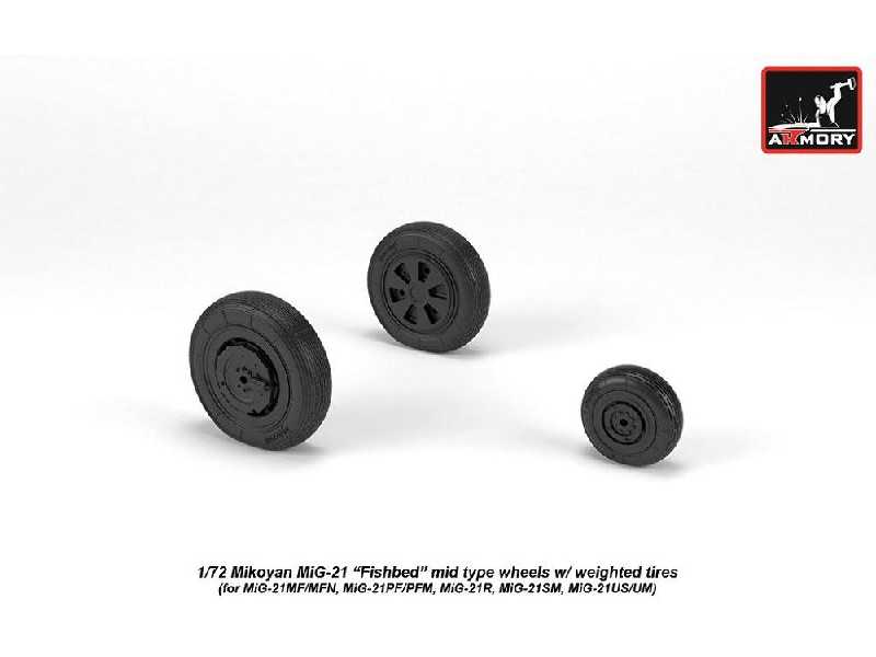 Mikoyan Mig-21 Fishbed Wheels W/ Weighted Tires, Mid - zdjęcie 1 Mikoyan Mig-21 Fishbed Wheels W/ Weighted Tires, Mid - zdjęcie 1