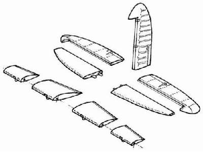 Mosquito Mk.II/IV/VI-Control Surfaces for TAM - zdjęcie 1