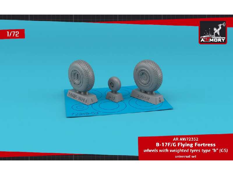 B-17f/G Flying Fortress Wheels W/ Weighted Tyres Type B (Gs) - zdjęcie 1