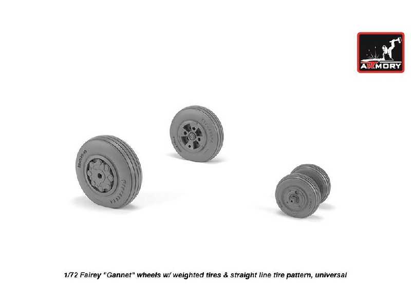 Fairey Gannet Early Type Wheels W/ Weighted Tires Of Straight Tire Pattern - zdjęcie 1