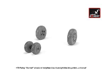 Fairey Gannet Early Type Wheels W/ Weighted Tires Of Straight Tire Pattern - zdjęcie 2