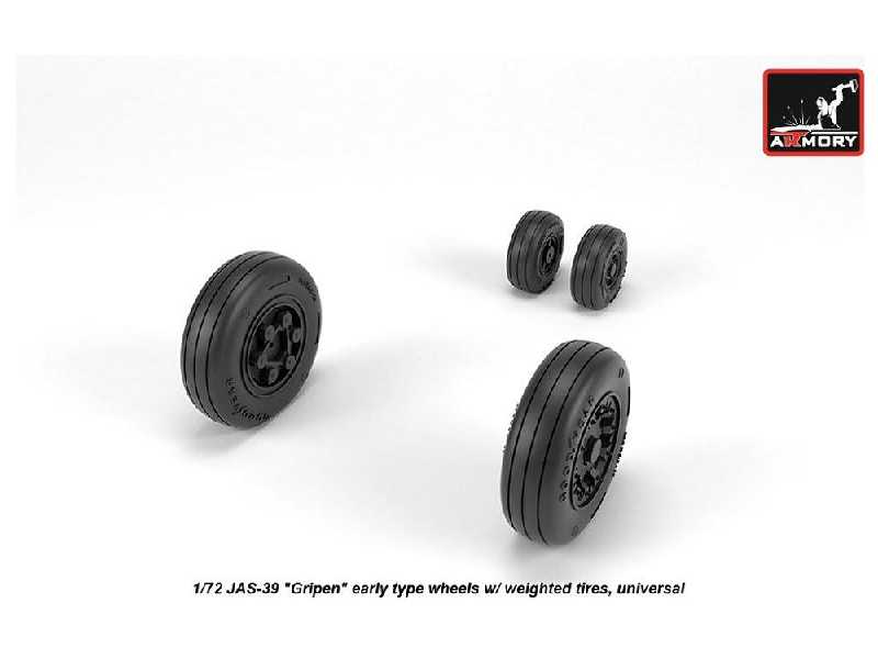 Jas-39 Gripen Wheels W/ Weighted Tires, Early - zdjęcie 1 Jas-39 Gripen Wheels W/ Weighted Tires, Early - zdjęcie 1