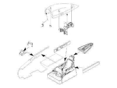 F-86F-40 Sabre  Interior set 1/32 for Hasegawa - zdjęcie 1