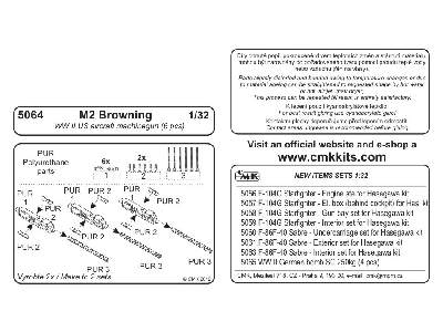 Browning M2 (6 pcs)  WW II US aircraft machinegun 1/32 - zdjęcie 2