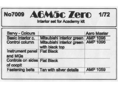 A6M5c Zero interior set - zdjęcie 2